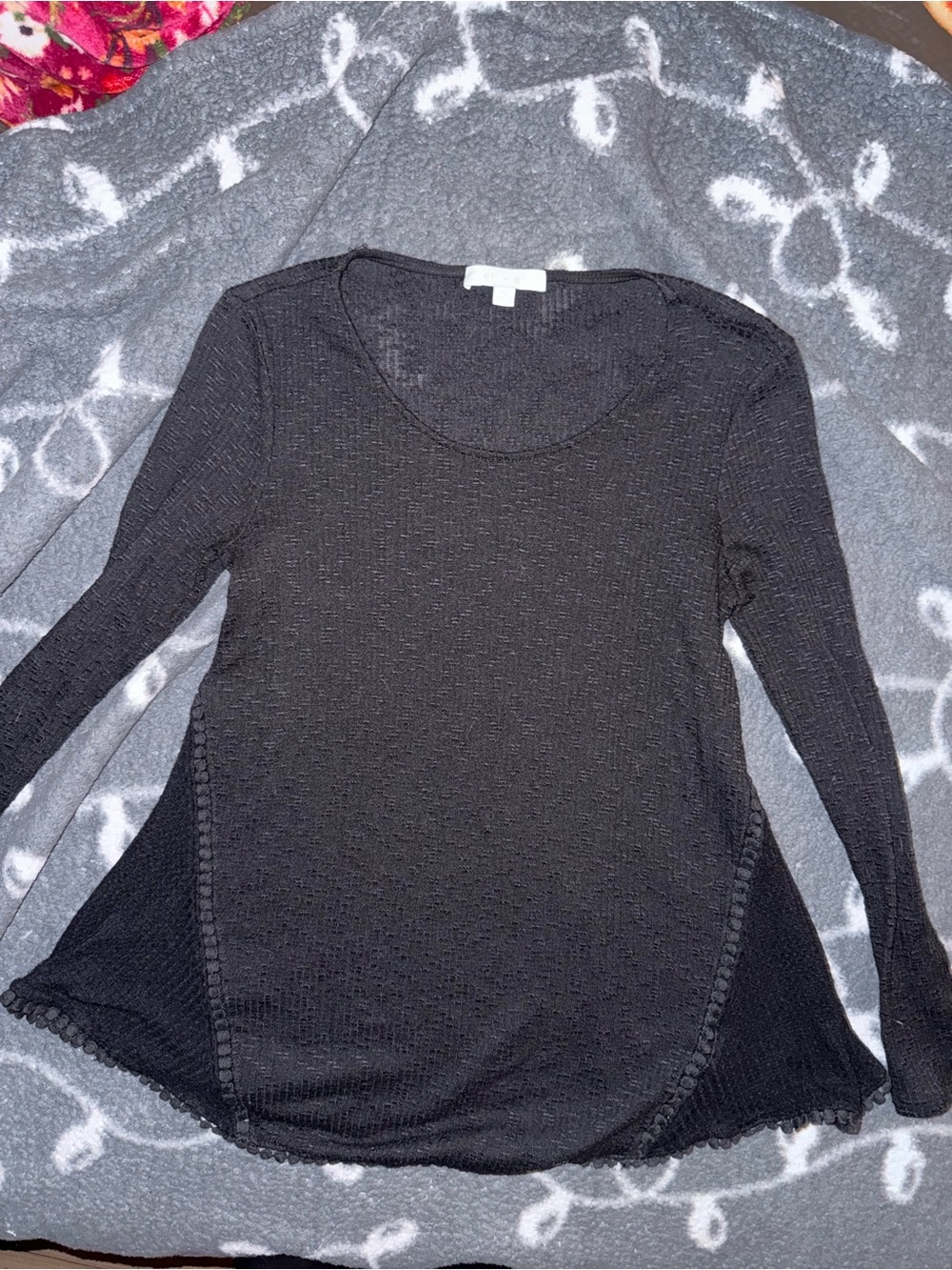 Anthropologie Black Long-Sleeve Knit Top